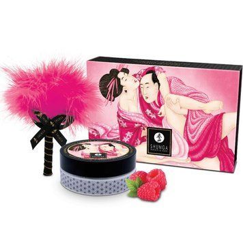 Смачна пудра для оральних пестощів Shunga Body Powder Raspberry feeling, 75 г, аромат малини SX0588 фото