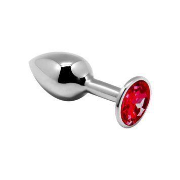 Металева анальна пробка з червоним кристалом Alive Mini Metal Butt Plug, розмір M SO5999 фото