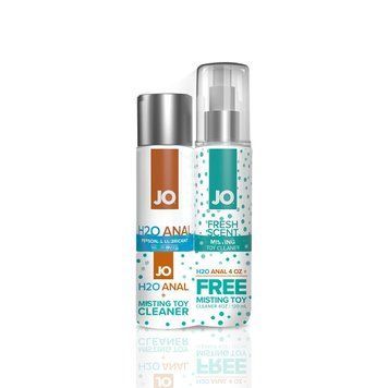 Комплект JO GWP &mdash; ANAL H2O Lubricant 120 мл + Misting Toy Cleaner 120 мл SO6772 фото