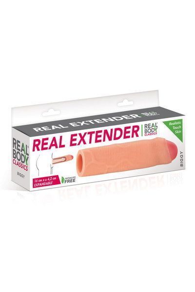 Насадка на член Real Body &mdash; Real Extender BIGGY із закритою головкою SO3720 фото
