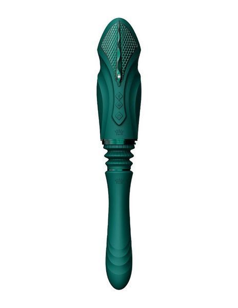 Компактна смарт секс-машина Zalo &ndash; Sesh Turquoise Green, 2 насадки, пульт ДК, кристал Swarovski SO9554 фото