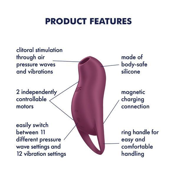 Вакуумний кліторальний стимулятор з вібрацією Satisfyer Pocket Pro 1 Purple SX0575 фото