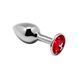 Металева анальна пробка з червоним кристалом Alive Mini Metal Butt Plug, розмір M SO5999 фото 1