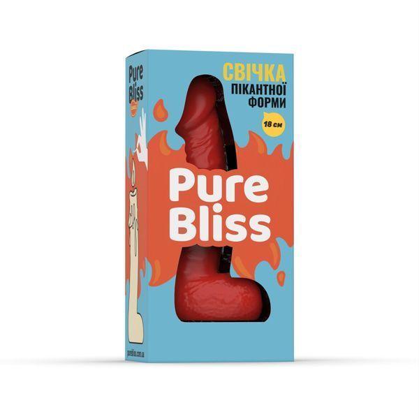 Свічка у вигляді члена Pure Bliss BIG Red 18 см SX1652 фото