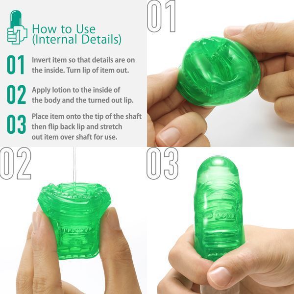 Унісекс-стимулятор Tenga UNI Emerald, зелений, з геометричним рельєфом, лубрикант у комплекті SO9805 фото
