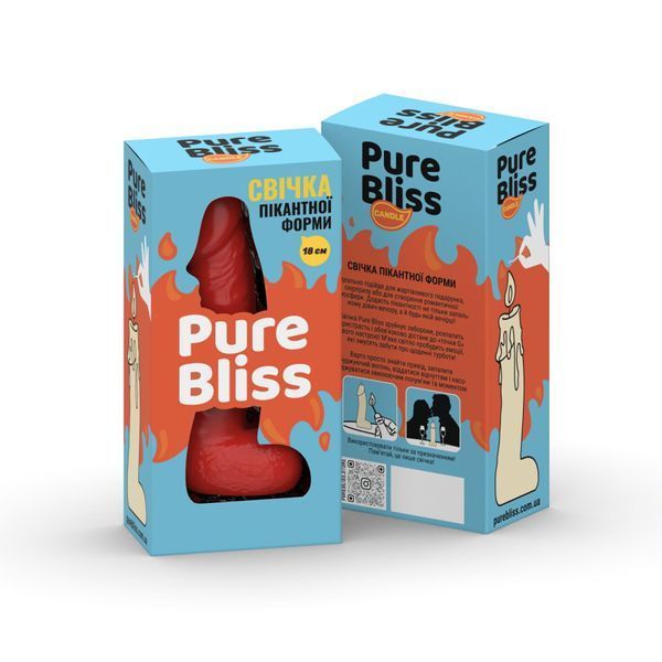 Свічка у вигляді члена Pure Bliss BIG Red 18 см SX1652 фото