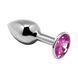Металева анальна пробка з рожевим кристалом Alive Mini Metal Butt Plug, розмір L SO6008 фото 1