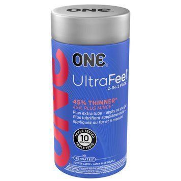 Презервативи ONE Ultra Feel, ультратонкі, з додатковою змазкою, 10 шт, подарункове паковання-тубус SX0786 фото