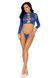 Комплект Leg Avenue Long sleeve crop top & string Royal Blue One Size, топ, стрінги SO9099 фото 6