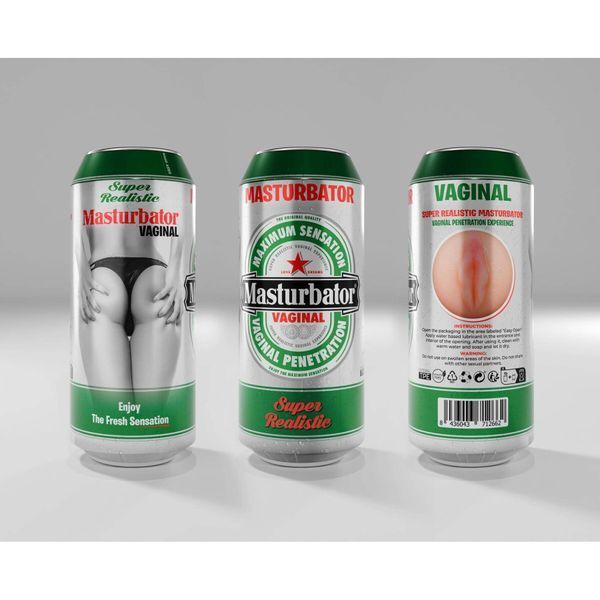 Мастурбатор-вагіна Alive Heineken Vagina II у вигляді банки пива, реалістичний SX1392 фото