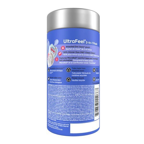 Презервативи ONE Ultra Feel, ультратонкі, з додатковою змазкою, 10 шт, подарункове паковання-тубус SX0786 фото