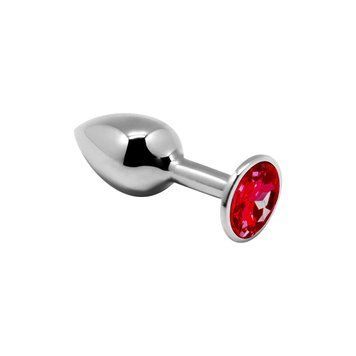 Металева анальна пробка з червоним кристалом Alive Mini Metal Butt Plug, розмір S SO6010 фото