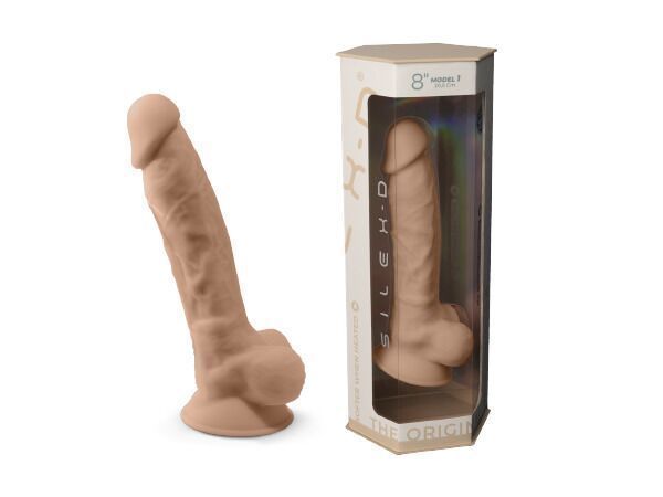 Фалоімітатор SilexD Vetus Flesh (MODEL 1 size 8in), двошаровий, силікон + Silexpan, діаметр 4,2см SO3115 фото