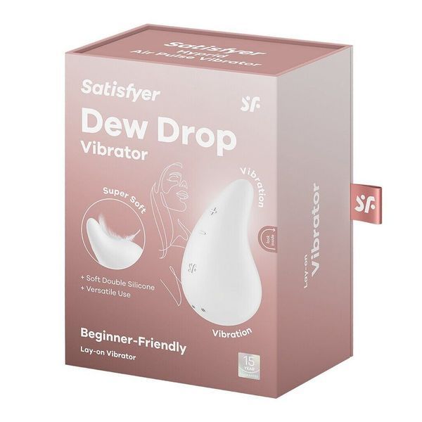 Вібратор для зовнішньої стимуляції Satisfyer Dew Drop White, 2 мотори, 12 режимів, м&rsquo;який корпус SX1212 фото
