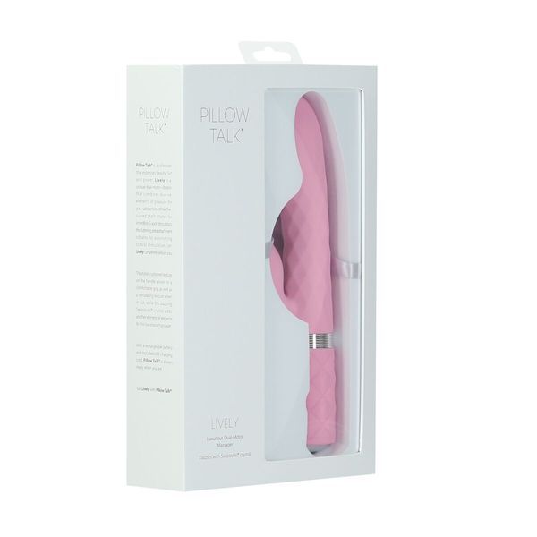 Розкішний кролик з ротацією та вібрацією Pillow Talk Lively Pink, кристал Сваровскі, потрійний відро SO6856 фото