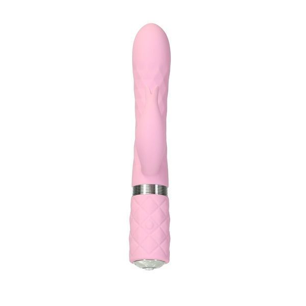 Розкішний кролик з ротацією та вібрацією Pillow Talk Lively Pink, кристал Сваровскі, потрійний відро SO6856 фото
