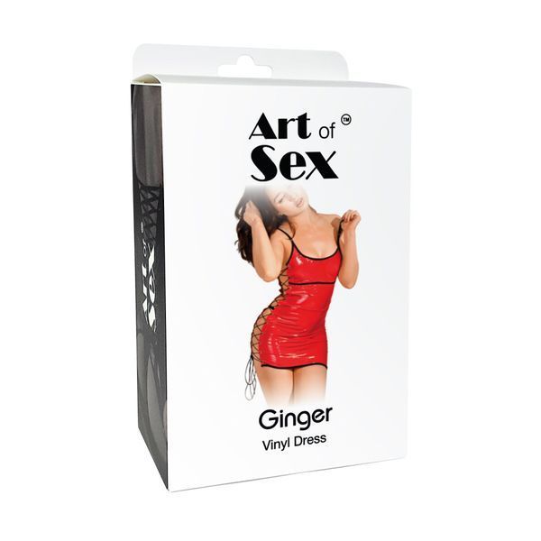 Сексуальна лакована сукня на шнурівці Art of Sex - Ginger чорна XS-M SX2356 фото