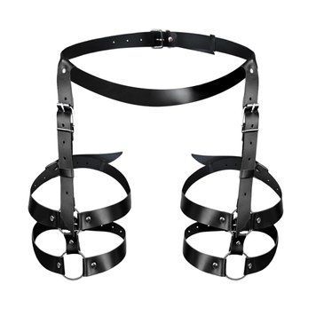 Шкіряні гартери Art of Sex - Melani Leather garters, Чорні XS-M SO8300 фото