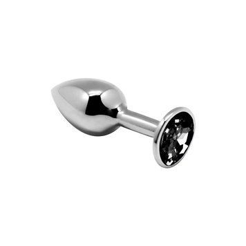 Металева анальна пробка з чорним кристалом Alive Mini Metal Butt Plug, розмір S SO6011 фото