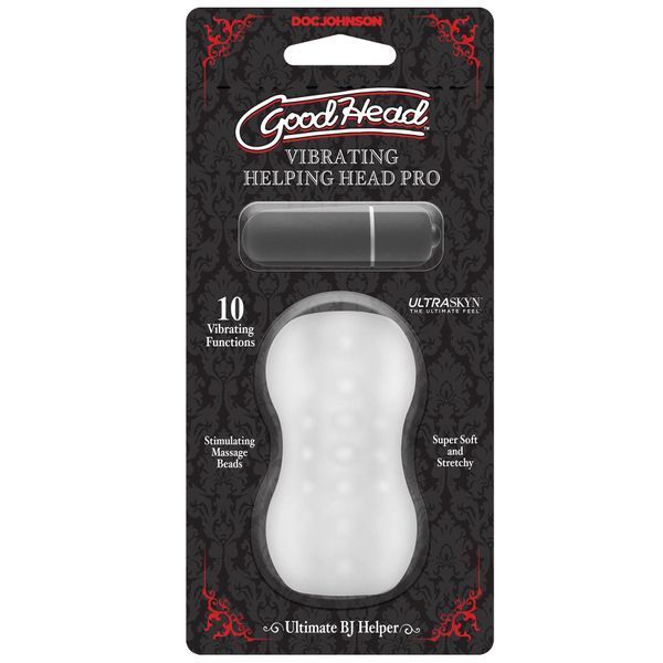 Мастурбатор з віброкулею Doc Johnson GoodHead &ndash; Vibrating Helping Head Pro &ndash; Frost SO6068 фото