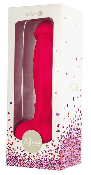 Фалоімітатор Alive Adam Pink L, двошаровий, силікон + Silexpan, діаметр 4 см AL20331 фото
