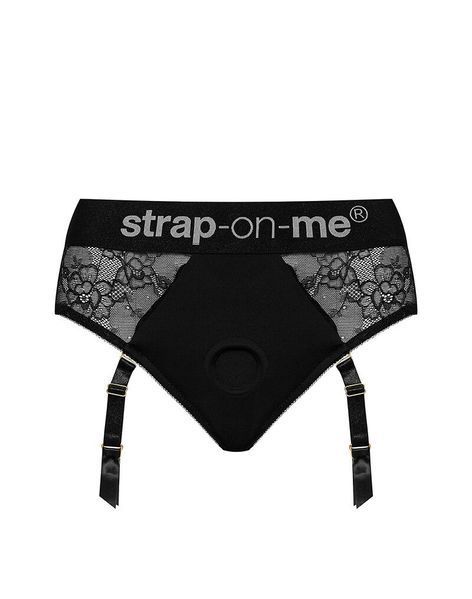 Мереживні трусики для страпона з підв&rsquo;язками для панчіх Strap-On-Me DIVA HARNESS - L SO4512 фото