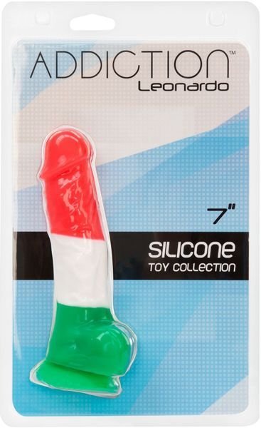 Кольоровий фалоімітатор ADDICTION - LEONARDO, 17,8 см, силікон SO4529 фото