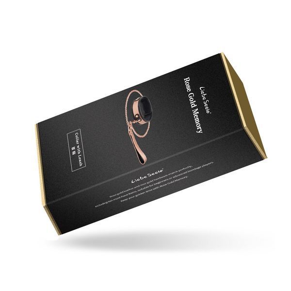 Широкий нашийник з повідцем Liebe Seele Rose Gold Memory Collar with Leash, натуральна шкіра SO9494 фото