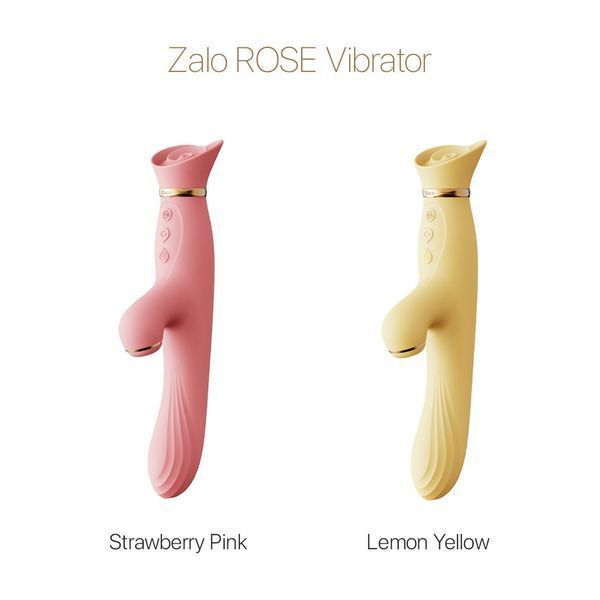 Вібратор з підігрівом та вакуумною стимуляцією клітора Zalo - ROSE Vibrator Strawberry Pink SO6680 фото