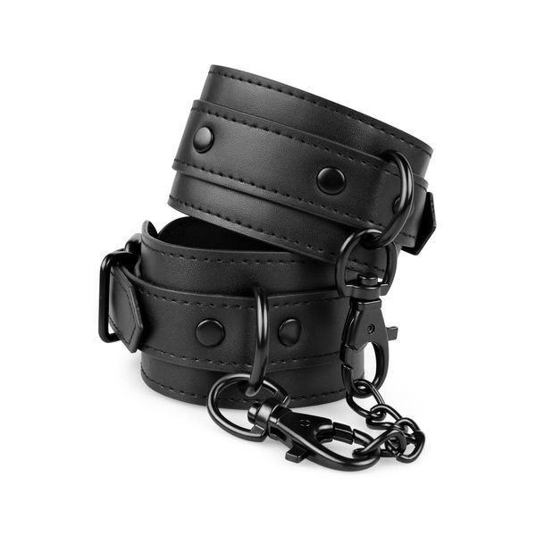 Наручники Bedroom Fantasies: Faux Leather Handcuffs One Size, чорні SO8803 фото