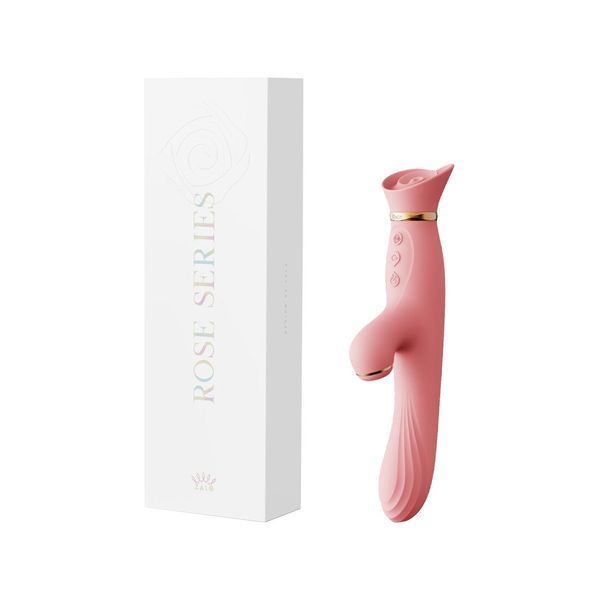 Вібратор з підігрівом та вакуумною стимуляцією клітора Zalo - ROSE Vibrator Strawberry Pink SO6680 фото