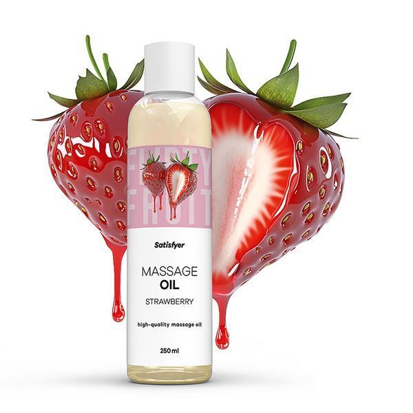 Масажна олія Satisfyer Massage Oil Strawberry 250 мл SX2709 фото