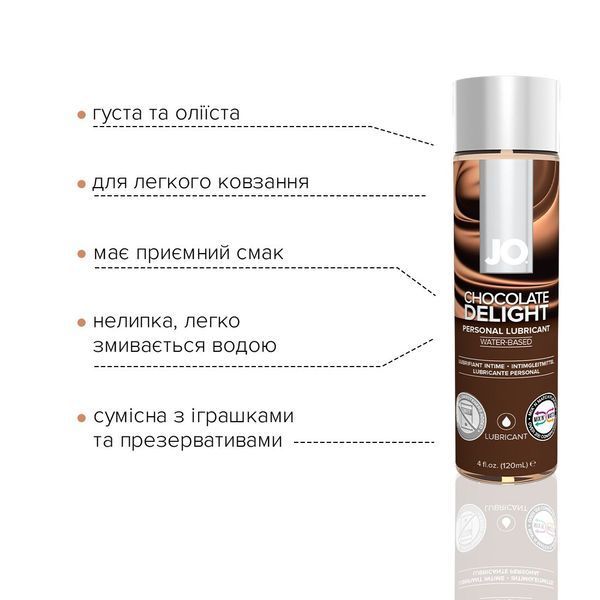 Змазка на водній основі JO H2O &mdash; Chocolate Delight (120 мл) без цукру, рослинний гліцерин SO1776 фото
