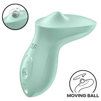 Вібратор для клітора з перлинною стимуляцією Satisfyer Exciterrr Mint, 2 незалежні мотори SX1217 фото