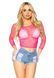 Сітчастий топ Leg Avenue Long Sleeves T-Shirts Neon Pink, One Size SO9105 фото 1