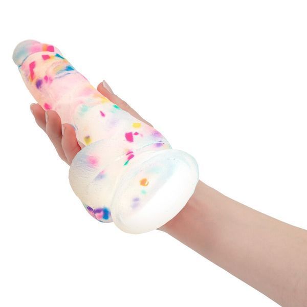 Фалоімітатор з конфетті ADDICTION - PARTY MARTY 7.5&Prime; - FROST & CONFETTI, 19 см, силікон. SO4532 фото