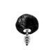 Металева анальна пробка Кролячий хвостик чорна, Alive Fluffy Twist Plug розмір S, діаметр 2,9 см SO6307 фото 1