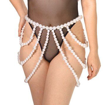 Спідниця з перлин Art of Sex - Jasmine, колір білий, розмір One Size SX3882 фото
