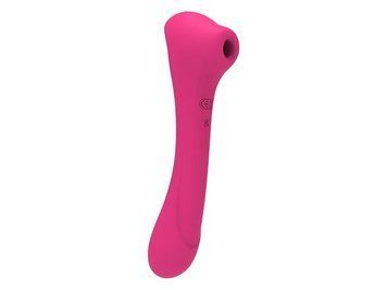 Вібратор та вакуумний кліторальний стимулятор 2-в-1 Alive Quiver Magenta Pink  SO6017 фото