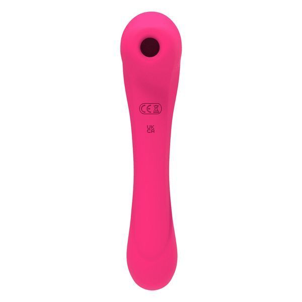 Вібратор та вакуумний кліторальний стимулятор 2-в-1 Alive Quiver Magenta Pink  SO6017 фото