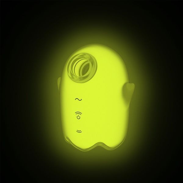 Вакуумний кліторальний стимулятор з вібрацією Satisfyer Glowing Ghost Yellow, світиться в темряві SX0543 фото