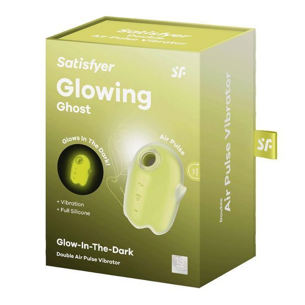 Вакуумний кліторальний стимулятор з вібрацією Satisfyer Glowing Ghost Yellow, світиться в темряві SX0543 фото