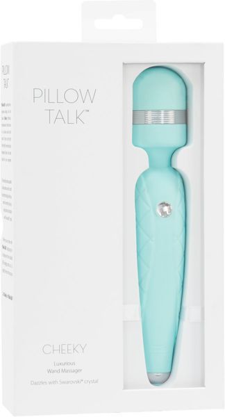 Розкішний вібромасажер PILLOW TALK - Cheeky Teal з кристалом Swarovski, плавне підвищення потужності SO2728 фото
