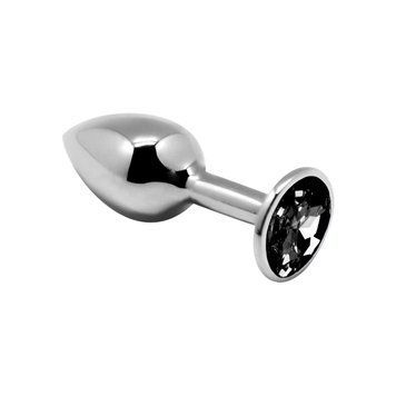 Металева анальна пробка з чорним кристалом Alive Mini Metal Butt Plug, розмір M SO6000 фото