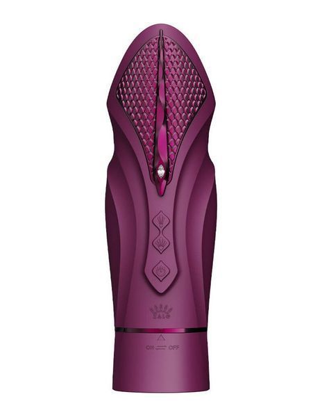 Компактна смарт секс-машина Zalo &ndash; Sesh Velvet Purple, 2 насадки, пульт ДК, кристал Swarovski SO9555 фото
