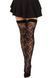 Панчохи Leg Avenue Wild rose net thigh highs, One Size, чорні, широка резинка, малюнок-троянди SX1042 фото 4