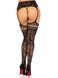 Колготки-панчохи Leg Avenue French Rose Backseam Garter Belt Stockings, чорні, One Size, з доступом SX1061 фото 3