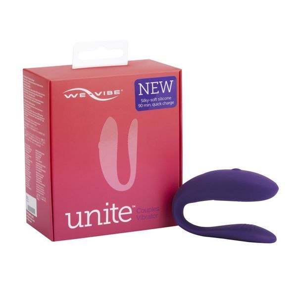 Недорогий вібратор для пар We-Vibe Unite Purple, однокнопковий пульт ДК SO6936 фото