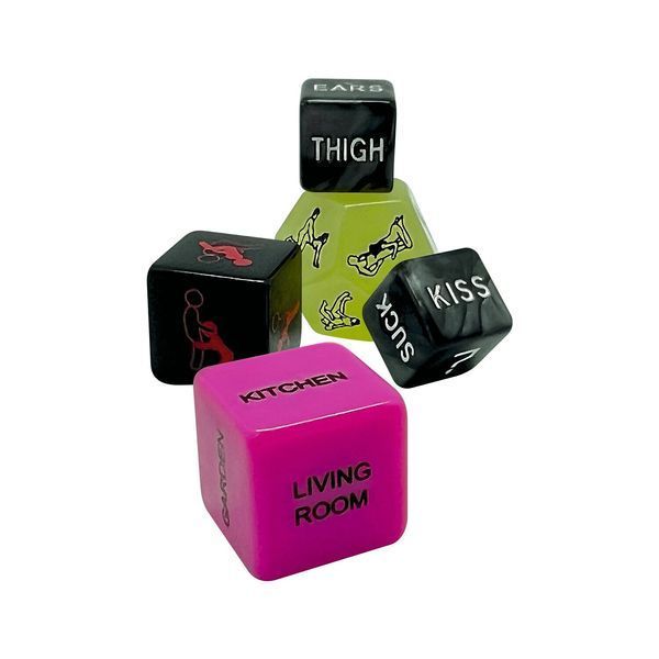 Набір кубиків Wooomy Ooo 5 Dice Set (EN): місця та пози для сексу, інтимні дії та частини тіла SO7403 фото