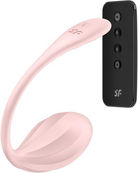 Смарт-віброяйце Satisfyer Ribbed Petal Connect App Rose, керування зі смартфона, пульт ДК SX1222 фото